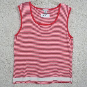 Lauren Hansen* Women's Sleeveless Ballet Neckline Collarless Blouse~‎ Size XL